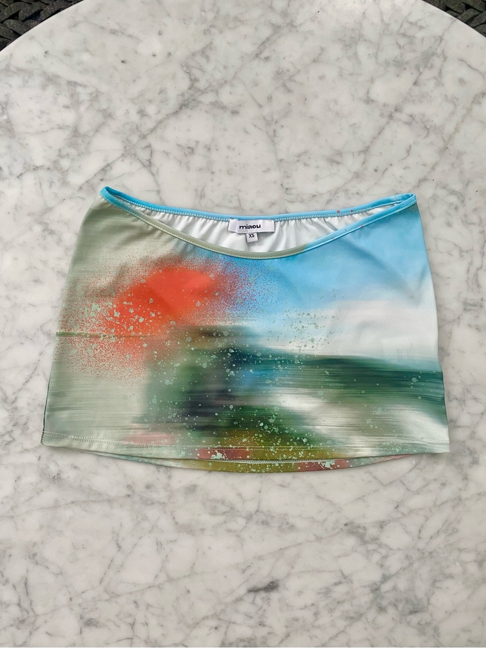Miaou Motion Print Low Rise Mini Skirt XS